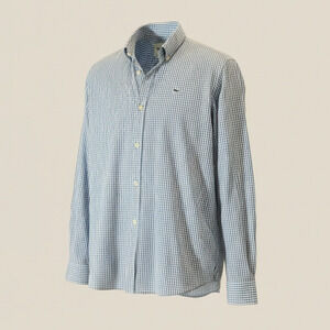 Vineyard Vines Whale Shirt Kids XL Blue Gingham Check Button-Down Long